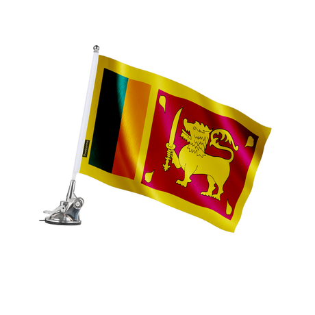 Mât à ventouse drapeau sri lanka en polyester - pixelforma