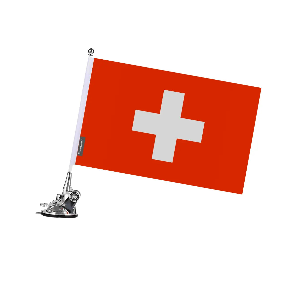 Mât à ventouse drapeau suisse en polyester - pixelforma