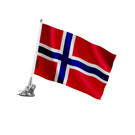 Mât à ventouse drapeau svalbard et de jan mayen en polyester - pixelforma