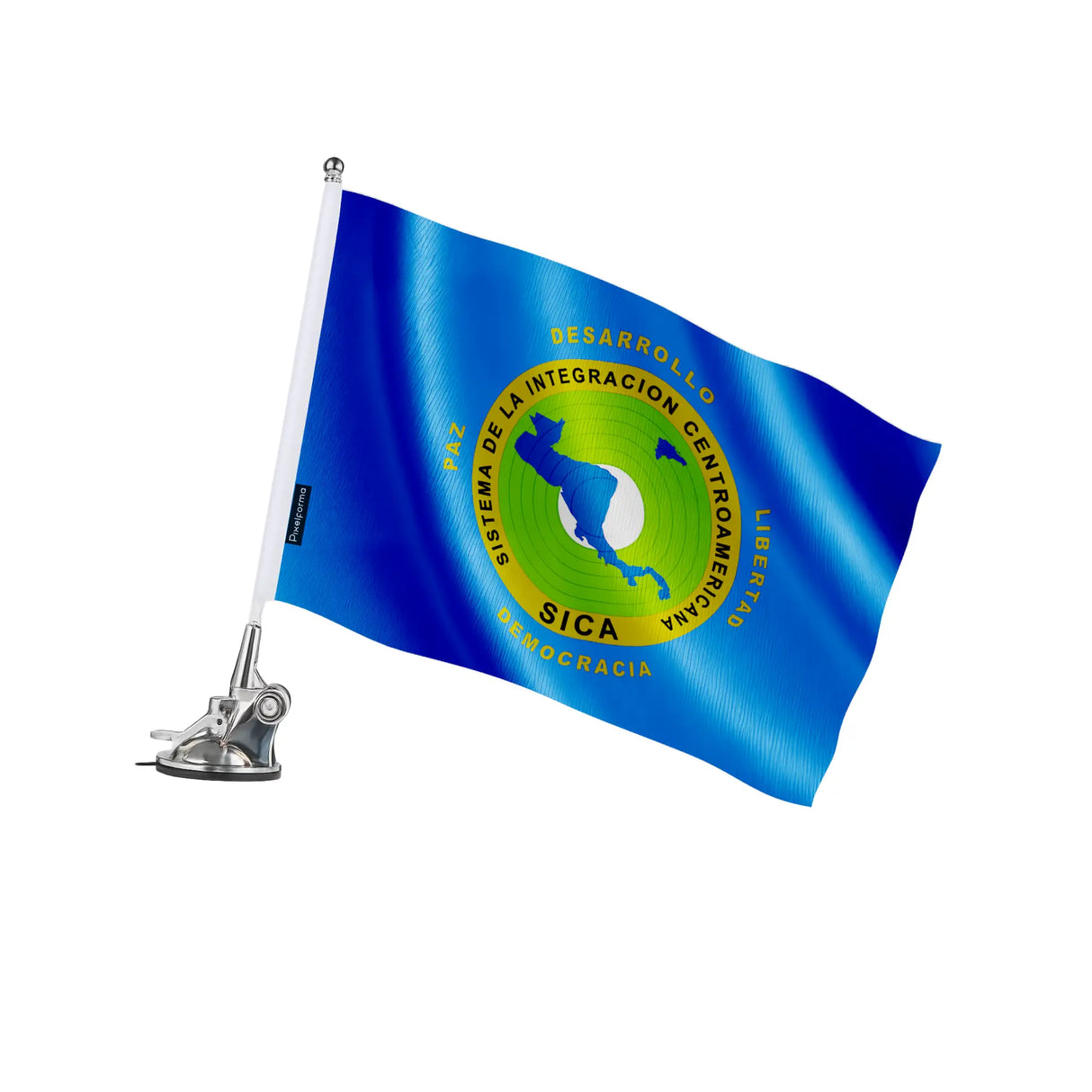 Mât à ventouse drapeau système d’intégration polyester acier