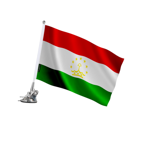 Mât à ventouse drapeau tadjikistan en polyester - pixelforma