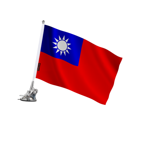 Mât à ventouse drapeau taïwan en polyester - pixelforma