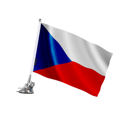 Mât à ventouse drapeau tchéquie en polyester - pixelforma