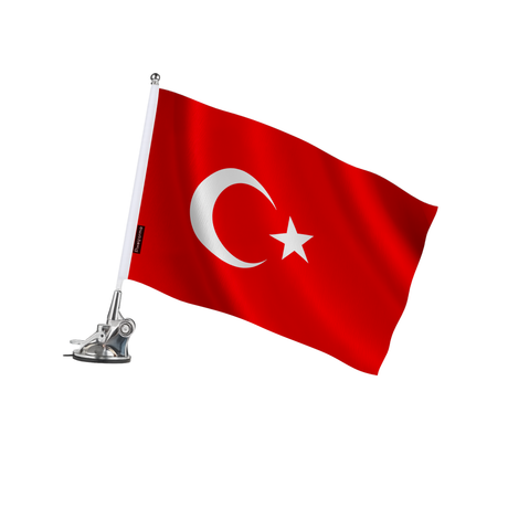 Mât à ventouse drapeau turquie en polyester - pixelforma