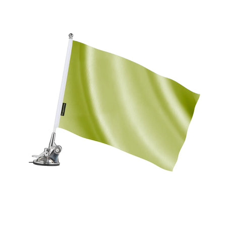 Mât à ventouse drapeau vert clair polyester inoxydable