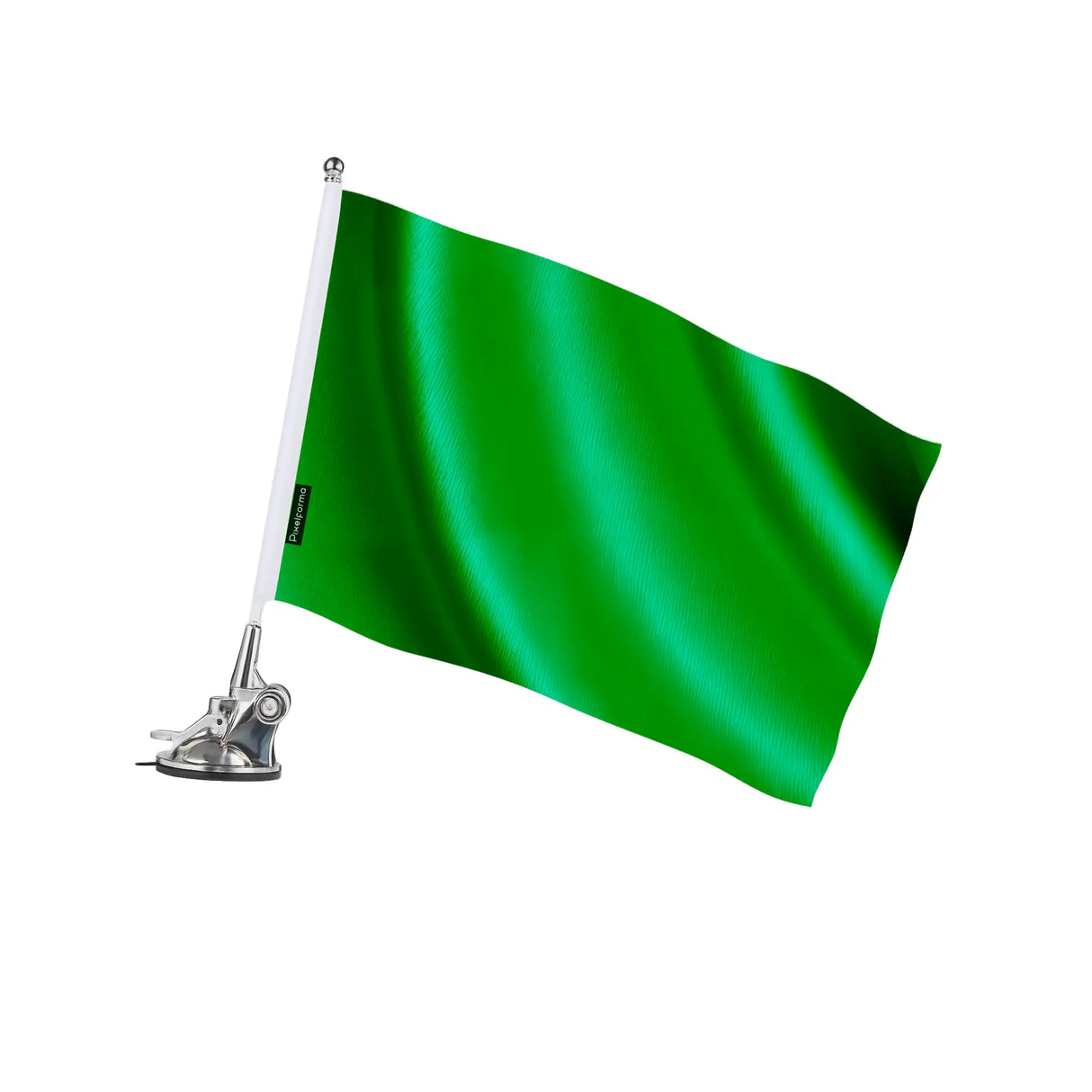 Mât à ventouse drapeau vert foncé polyester acier inoxydable