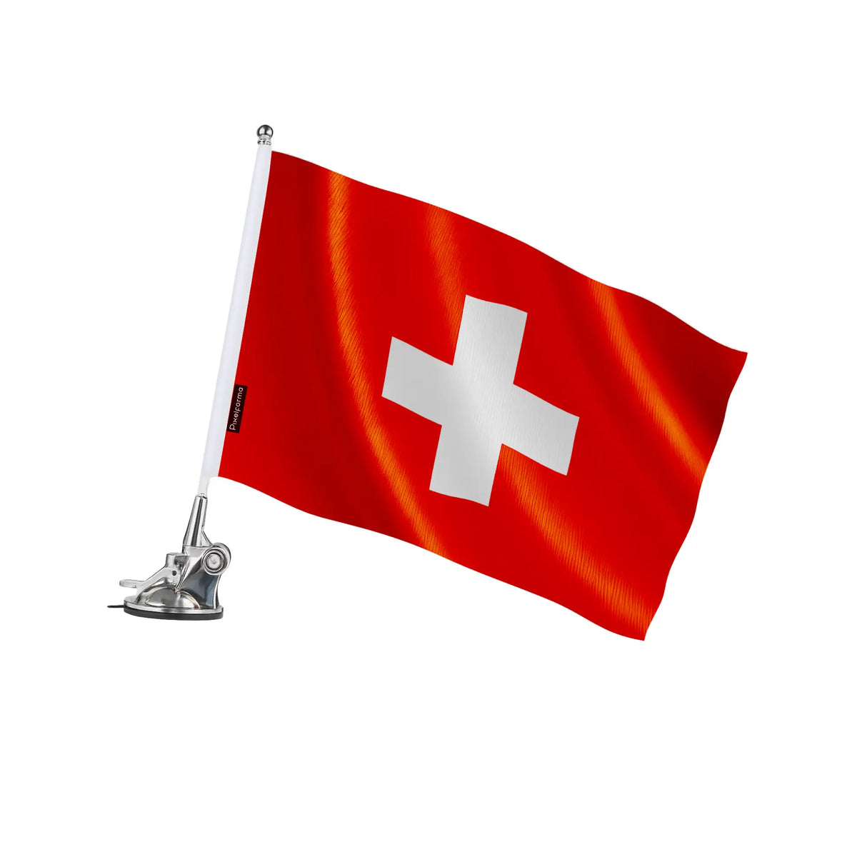Mât à ventouse suisse en polyester et acier inoxydable