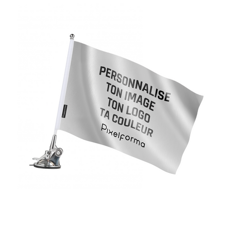 Mât à ventouse télescopique drapeau personnalisé - pixelforma