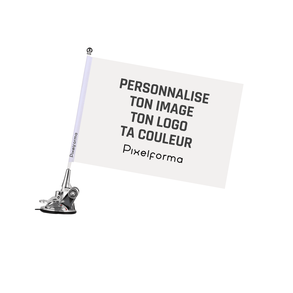 Mât à Ventouse télescopique Drapeau personnalisé - Pixelforma