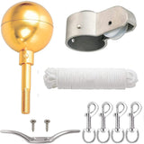 Mât de drapeau france alliage aluminium boule décorative or
