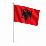 Mini drapeau Albanie en polyester à tenir à la main
