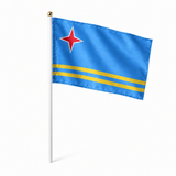 Mini drapeau Aruba en polyester à tenir à la main