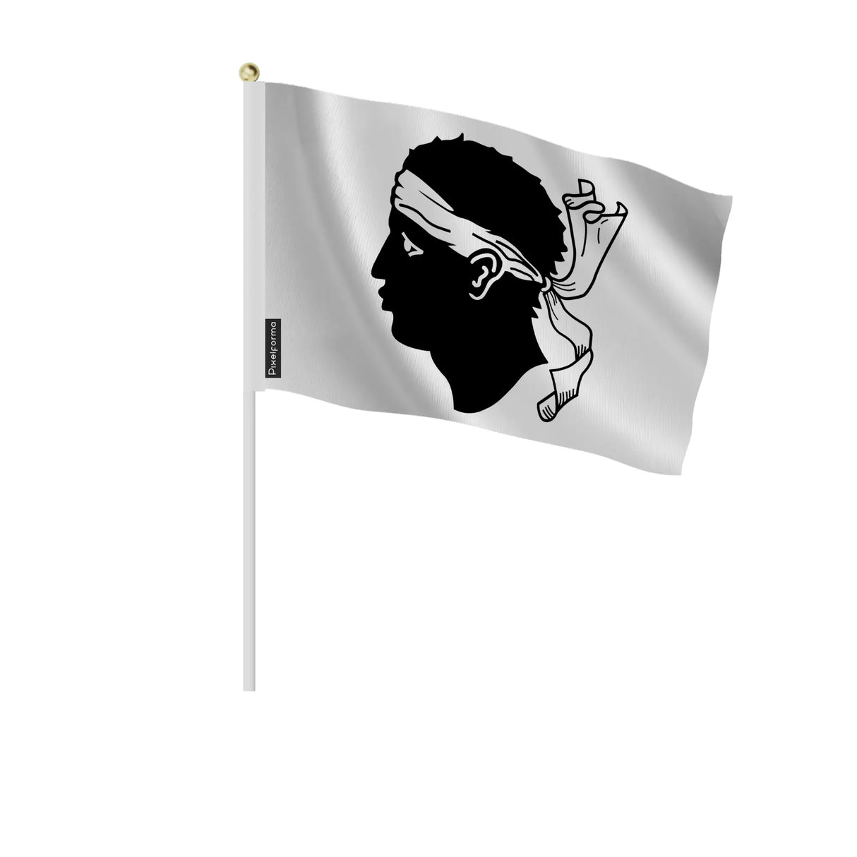 Mini drapeau corse en polyester à tenir à la main