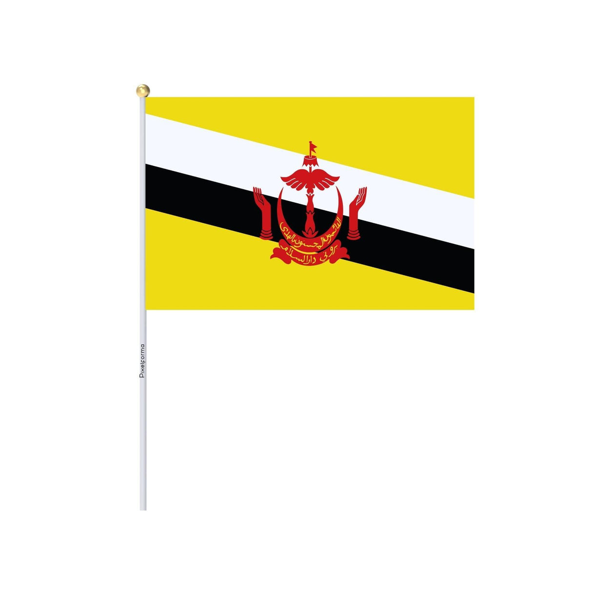 Mini Drapeau de Brunei en plusieurs tailles 100 % polyester - Pixelforma