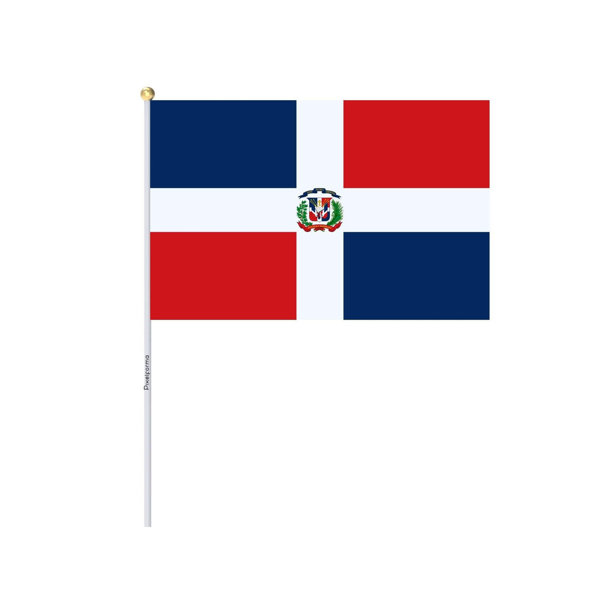 Mini Drapeau de la République dominicaine en plusieurs tailles 100 % polyester - Pixelforma