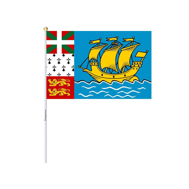 Mini Drapeau de Saint-Pierre-et-Miquelon en plusieurs tailles 100 % polyester - Pixelforma 