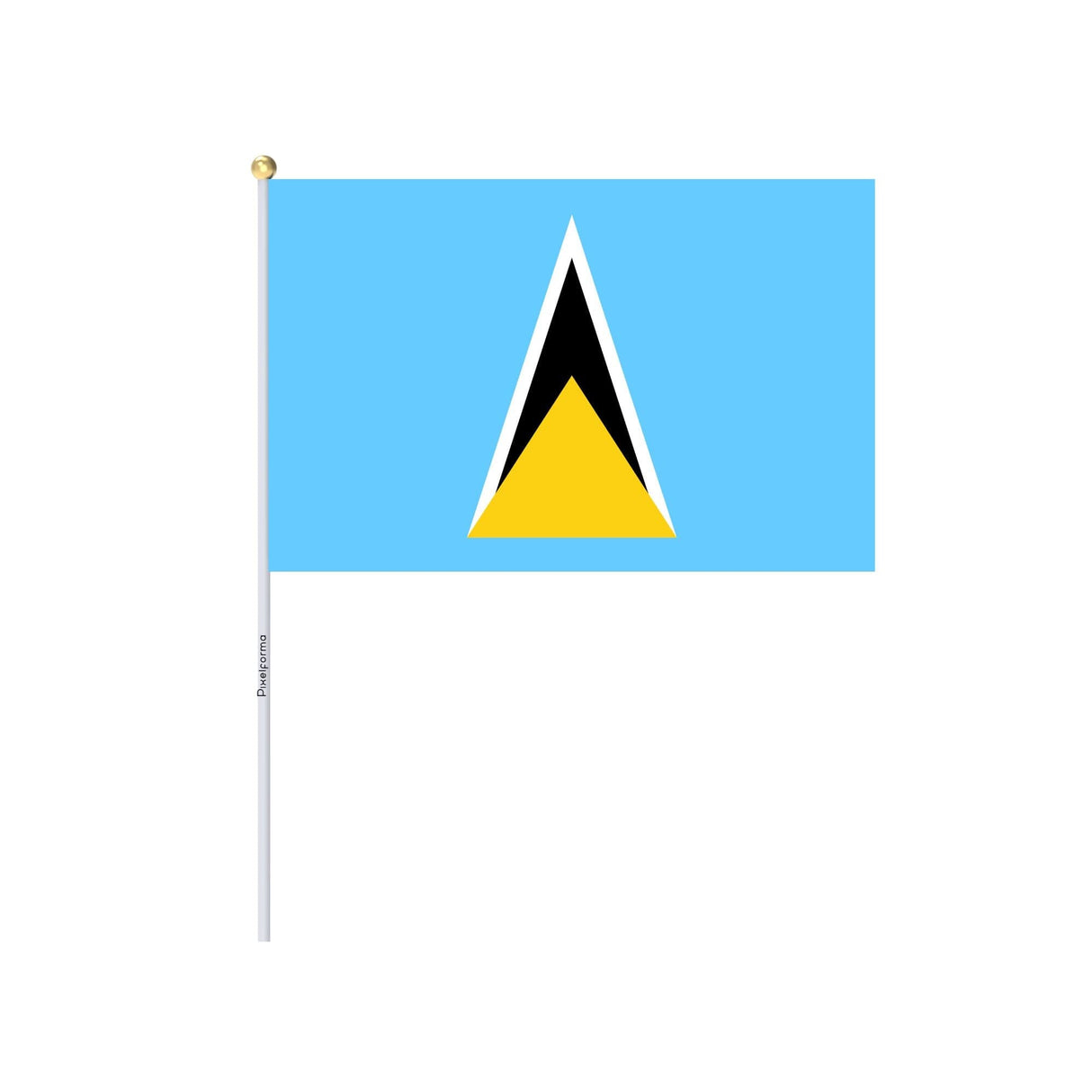 Mini Saint Lucia Flag in Multiple Sizes 100% Polyester - Pixelforma