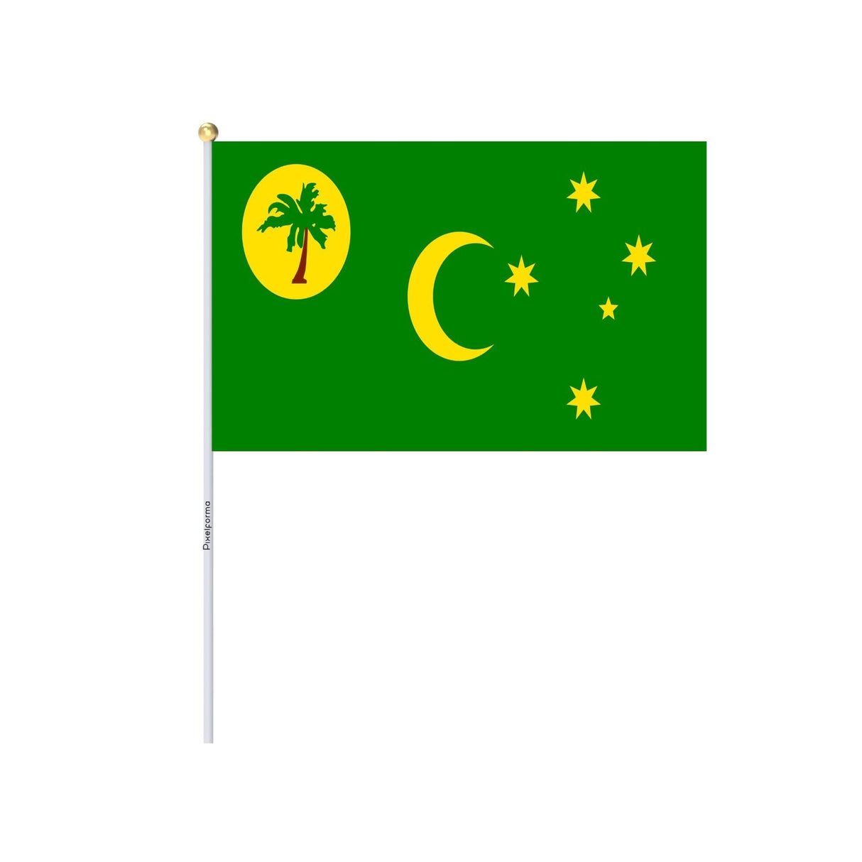 Mini Drapeau des îles Cocos en plusieurs tailles 100 % polyester - Pixelforma