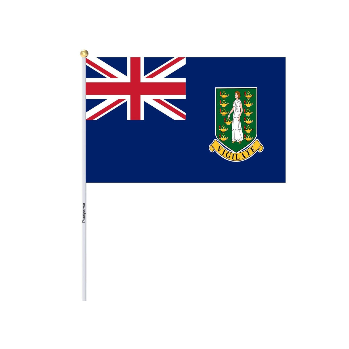 Mini Drapeau des îles Vierges britanniques en plusieurs tailles 100 % polyester - Pixelforma