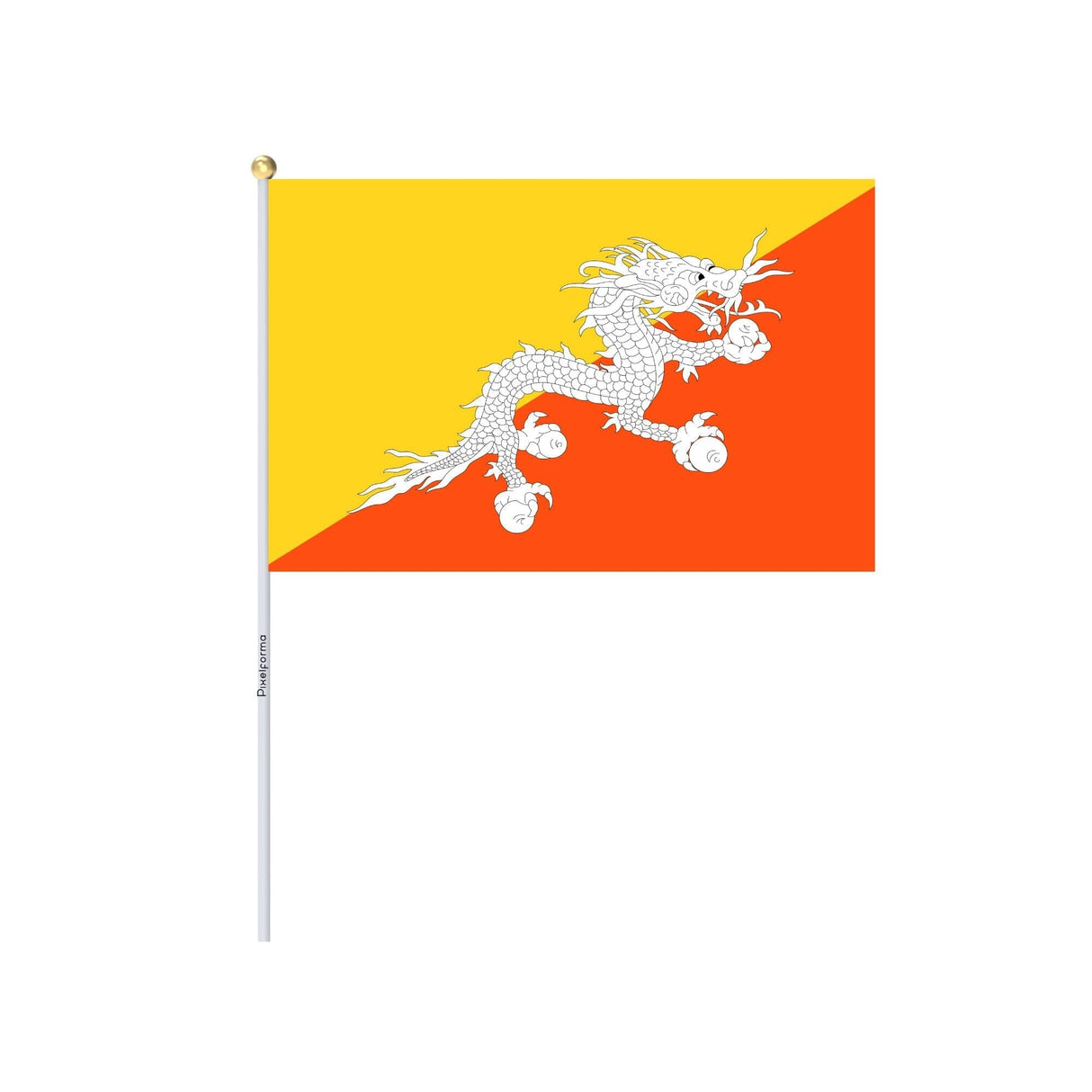 Mini Bhutan Flag in Multiple Sizes 100% Polyester - Pixelforma
