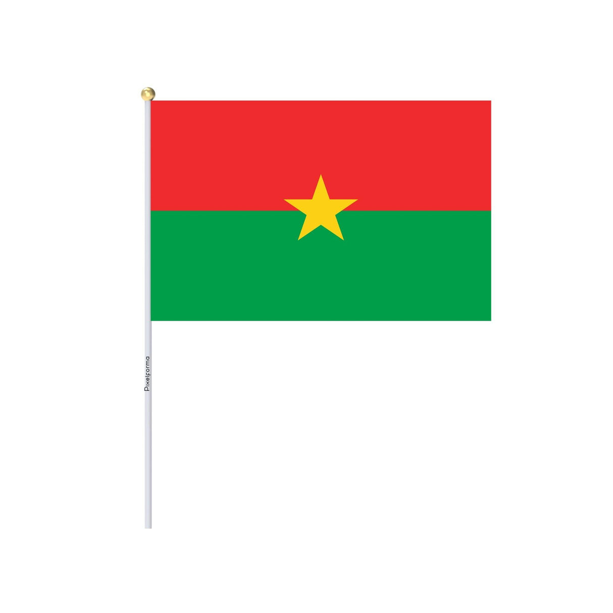 Mini Drapeau du Burkina Faso en plusieurs tailles 100 % polyester - Pixelforma