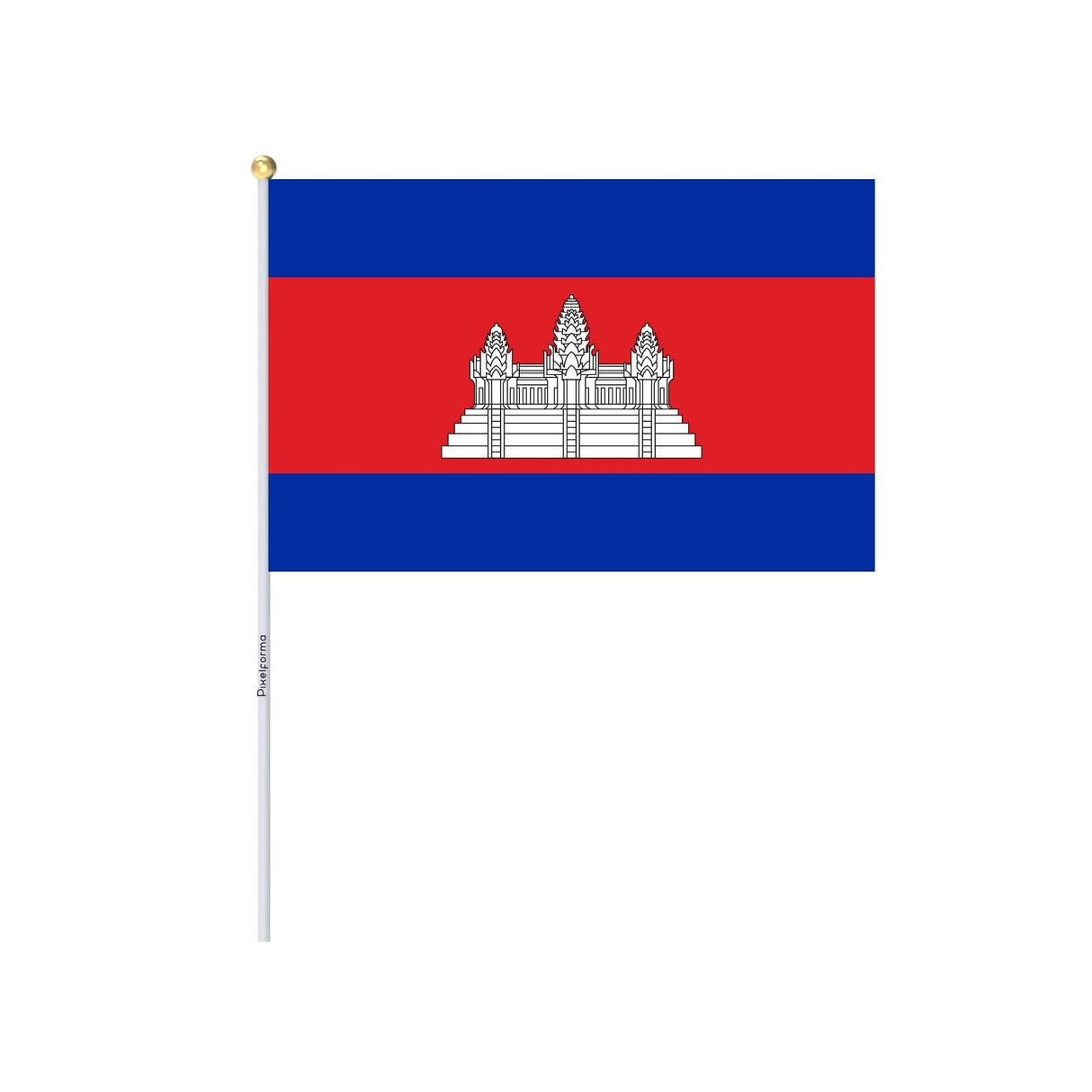 Mini Drapeau du Cambodge en plusieurs tailles 100 % polyester - Pixelforma