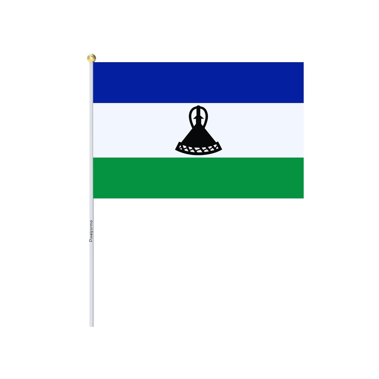 Mini Drapeau du Lesotho en plusieurs tailles 100 % polyester - Pixelforma