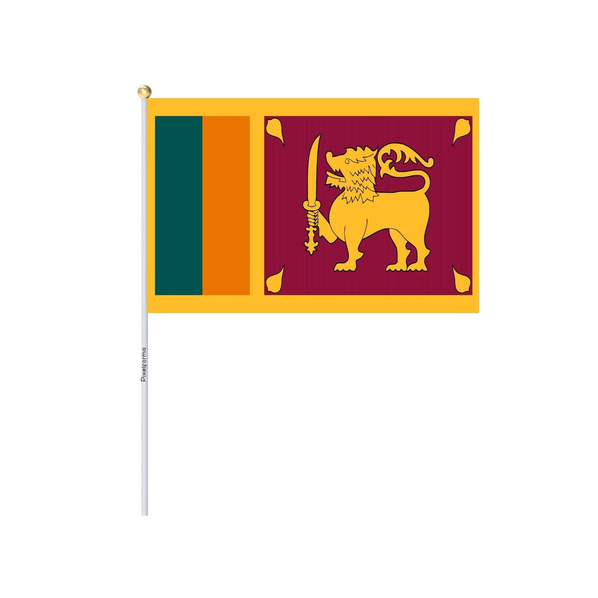 Mini Drapeau du Sri Lanka en plusieurs tailles 100 % polyester - Pixelforma