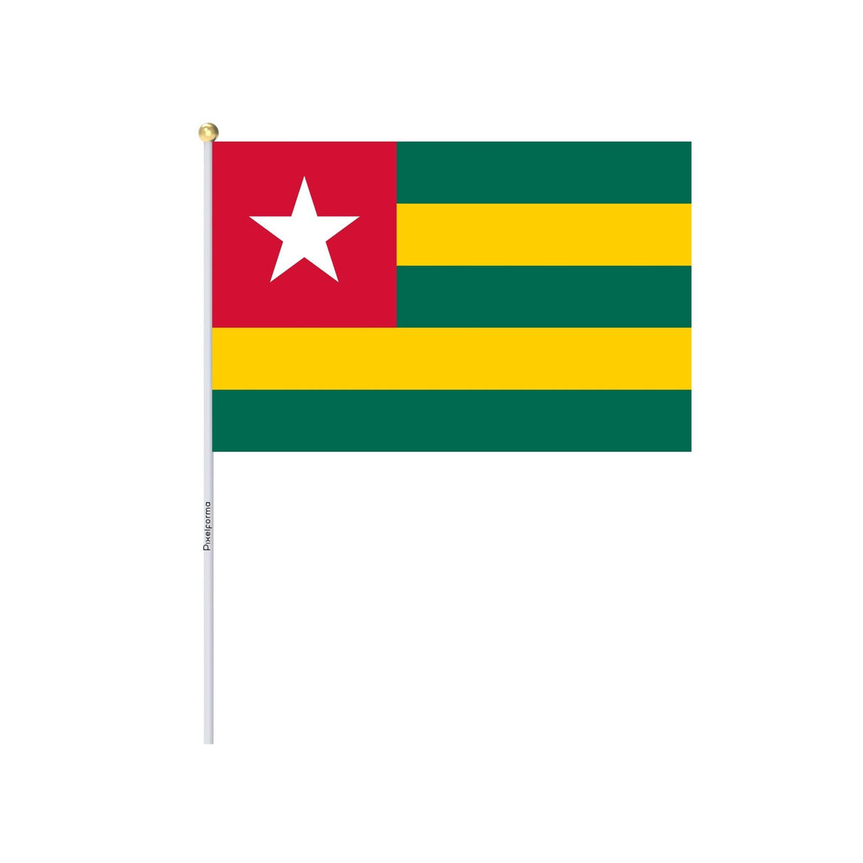 Mini Drapeau du Togo en plusieurs tailles 100 % polyester - Pixelforma