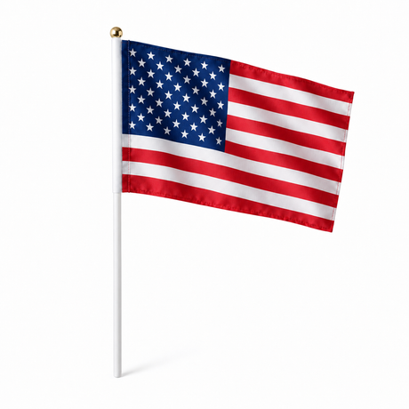 Mini drapeau États-Unis en polyester à tenir à la main - rendu réaliste