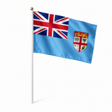 Mini drapeau Fidji en polyester à tenir à la main - rendu réaliste