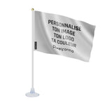 Mini drapeau france en polyester avec ventouse personnalisée