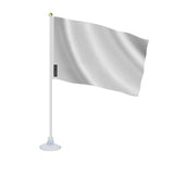 Mini drapeau france en polyester blanc avec ventouse
