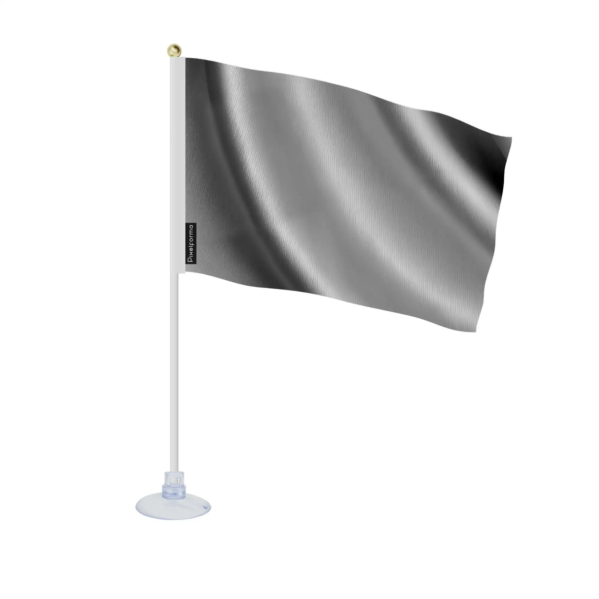 Mini drapeau france gris foncé polyester avec ventouse