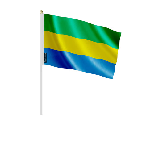Mini drapeau gabon à main en polyester pour événement