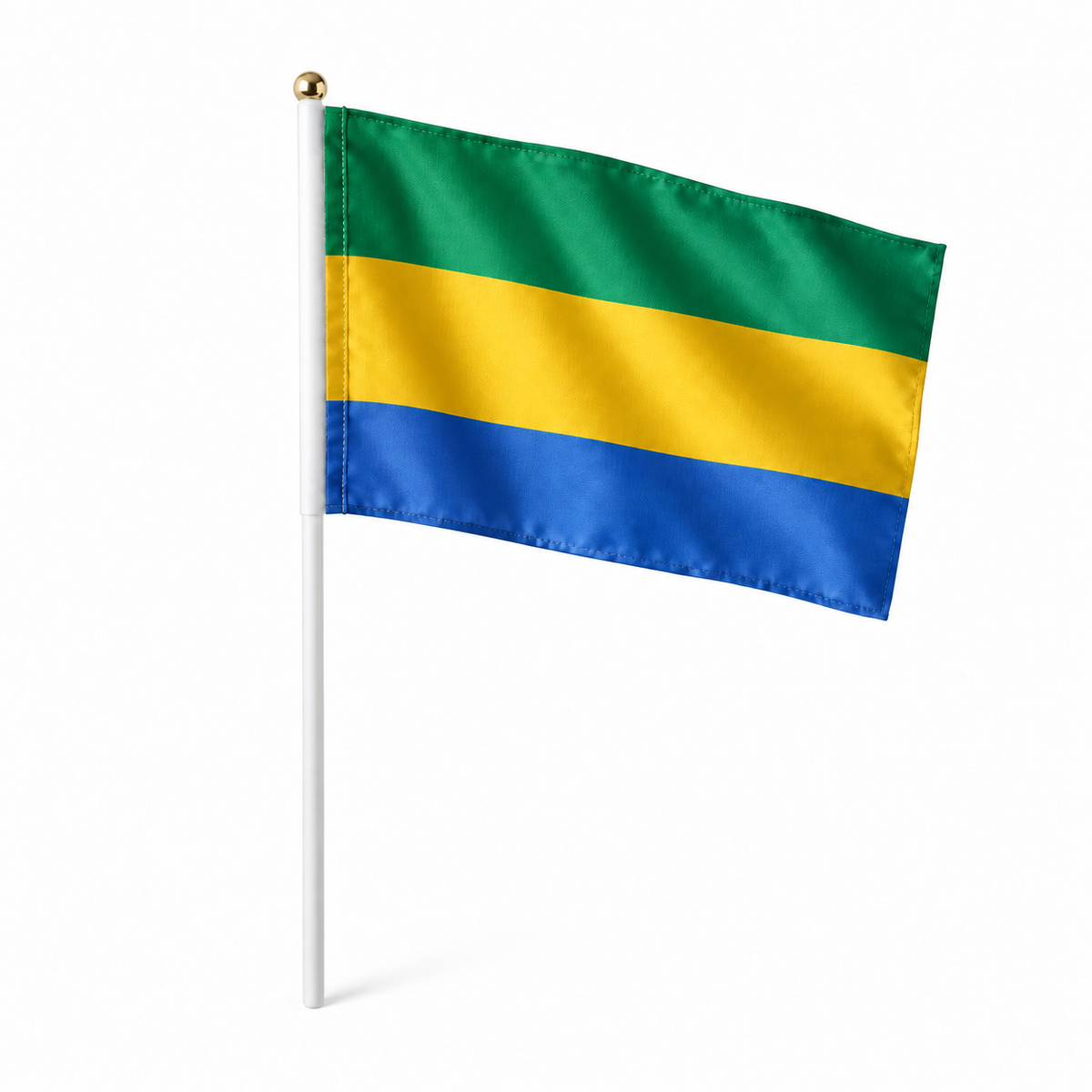 Mini drapeau Gabon en polyester à tenir à la main - rendu réaliste