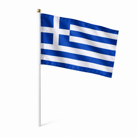 Mini drapeau Grèce réaliste en polyester à tenir à la main