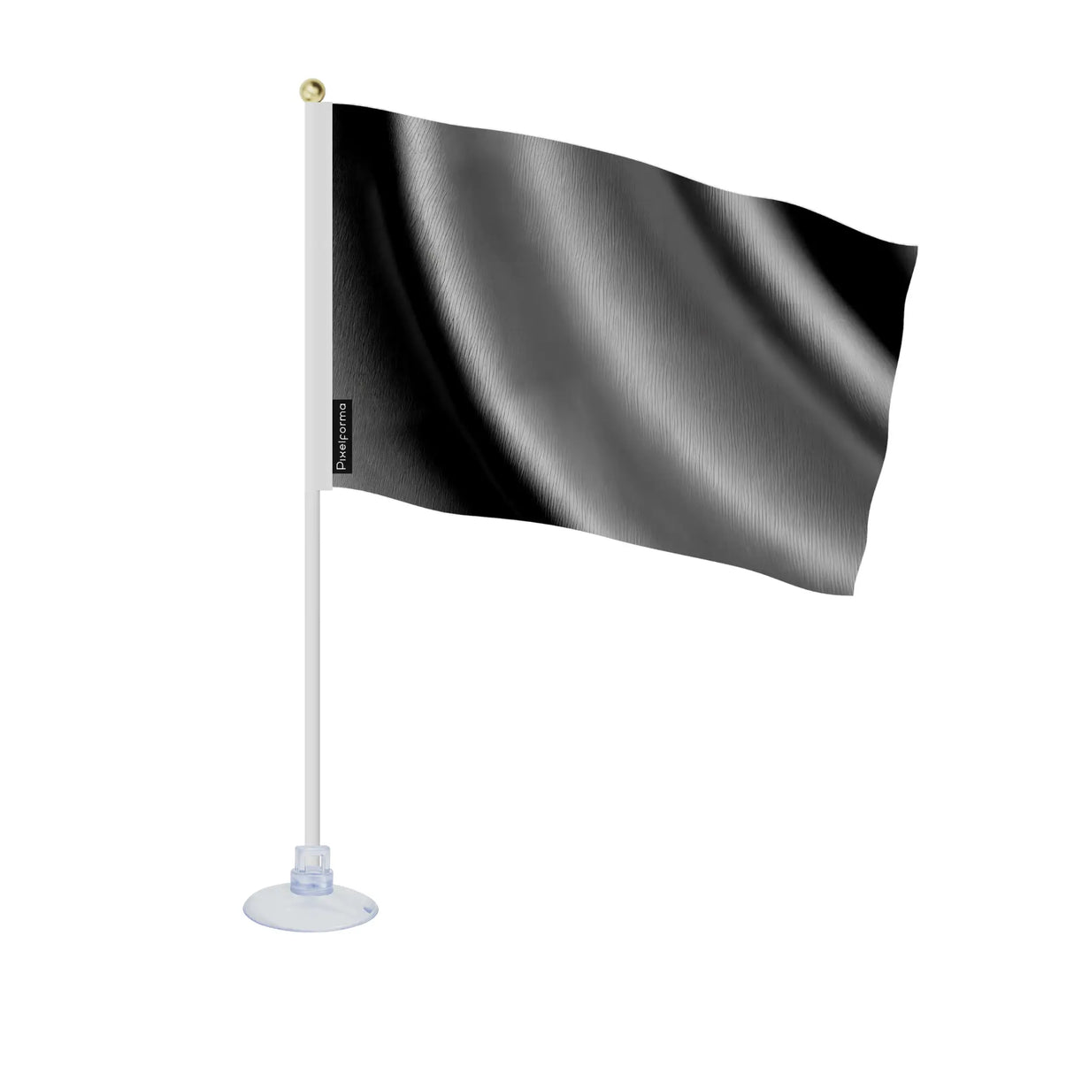 Mini drapeau gris noir france en polyester avec ventouse