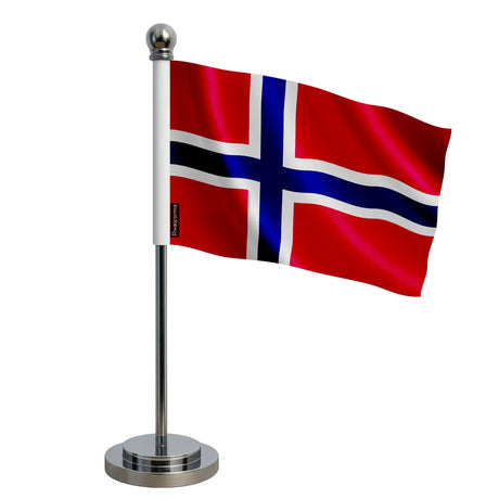 Mini drapeau île bouvet polyester socle acier inoxydable
