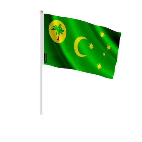 Mini drapeau îles cocos en polyester à tenir à la main