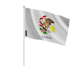 Mini drapeau illinois en polyester à tenir à la main