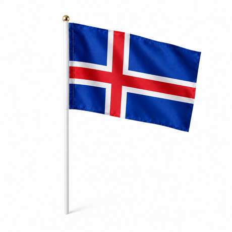 Mini drapeau Islande en polyester – photo produit réaliste