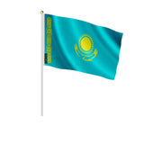 Mini drapeau kazakhstan en polyester à tenir à la main