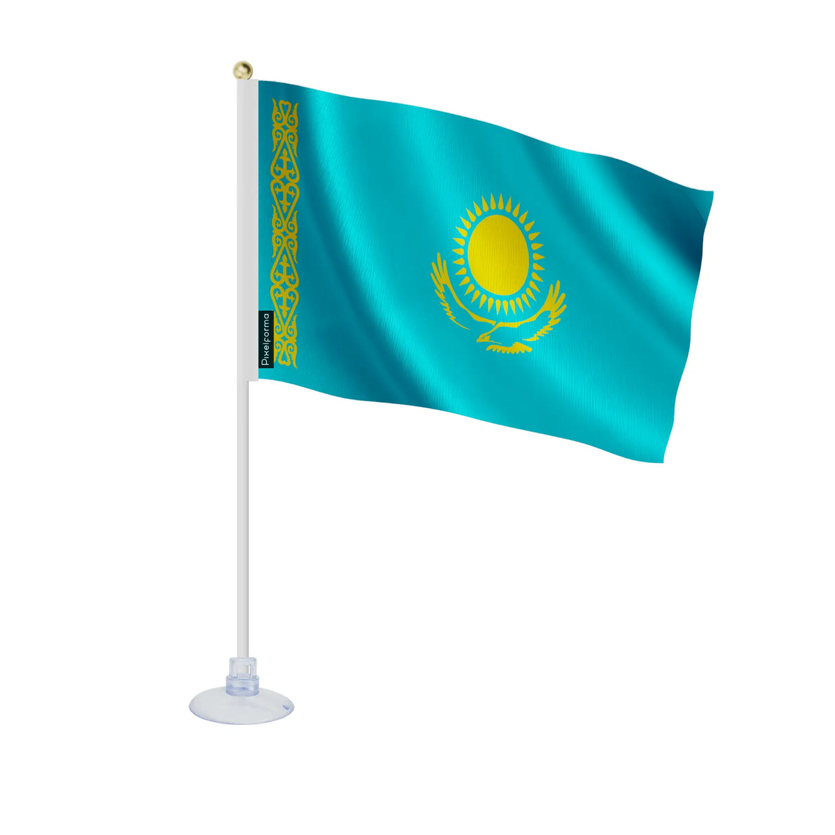 Mini drapeau kazakhstan polyester ventouse résistant
