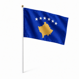 Mini drapeau Kosovo en polyester à tenir à la main - rendu réaliste