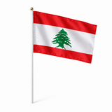 Mini drapeau Liban réaliste en polyester à tenir à la main