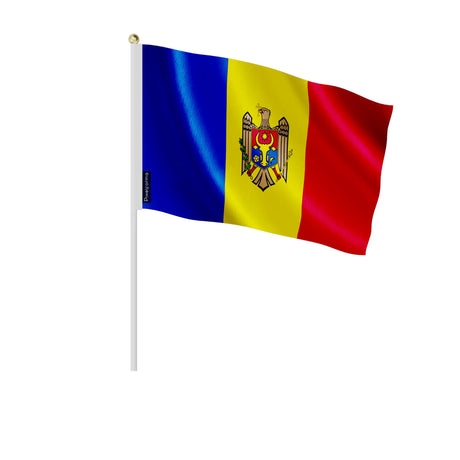 Mini drapeau moldavie en polyester à main pour décoration