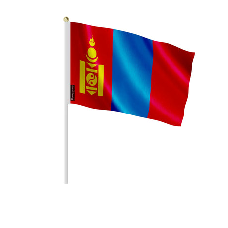 Mini drapeau mongolie à main en polyester pour décoration