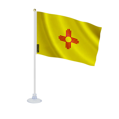 Mini drapeau nouveau-mexique polyester avec ventouse