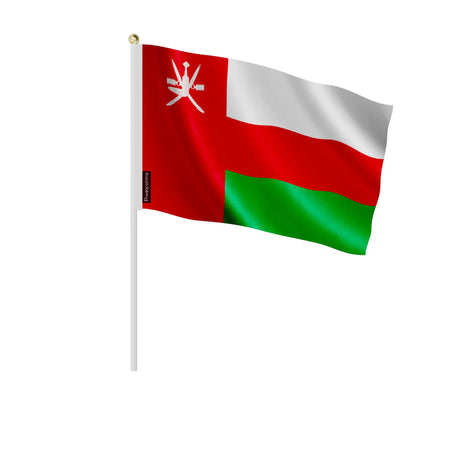 Mini drapeau oman en polyester à main pour décoration fête